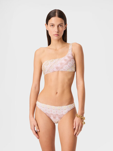 Bikini une &eacute;paule en dentelle space-dye, Rose & Or - MC23SP02BR015FS2099
