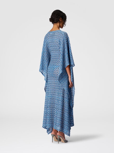 Viscose lamé shell motif kaftan with batwing sleeves, Multicoloured  - MC23SQ05BR011ZS72KA