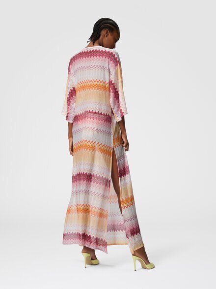 Long cover-up in zigzag lamé viscose blend, Multicoloured  - MC23SQ06BR00ZYMM00H