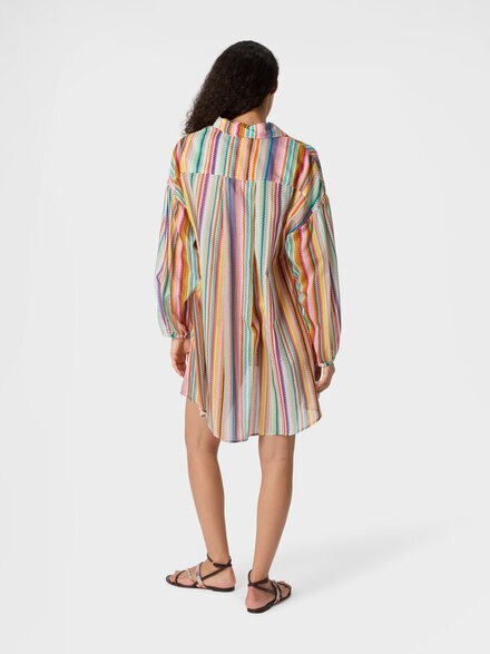 コットン＆シルク製ジグザグ柄シャツ, マルチカラー  - MC24SK00BW00ZPSM9ZA