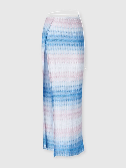 Falda larga pareo en encaje degradado, Azul Oscuro & Rosa   - MC25SH02BR0131S72L3