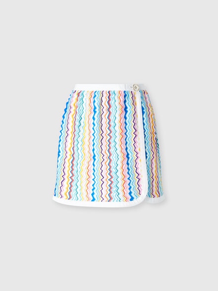 Mini falda tipo envolvente con motivo de zig zag, Multicolor  - MC25SH04BJ00OOSM9QJ