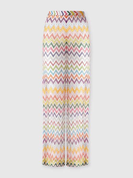 Pantaloni palazzo con elastico in vita, Multicolore  - MC25SI01BR012RSM9QI