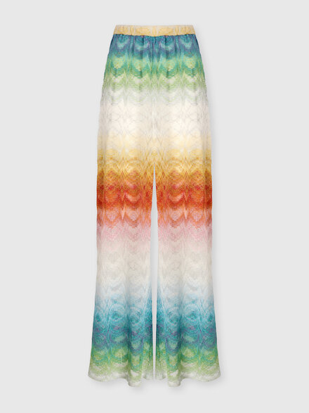 Cover-up trousers in shaded lam&eacute; viscose, Multicoloured  - MC25SI01BR014HSM9X1