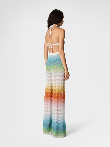 Cover-up trousers in shaded lam&eacute; viscose, Multicoloured  - MC25SI01BR014HSM9X1