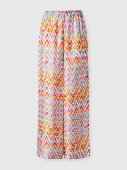 Palazzo pants in viscose twill, Multicoloured  - MC25SI01BW00XVSM9QZ