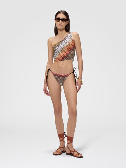 Top monospalla en mezcla de viscosa lam&eacute;, Multicolor  - MC25SK01BR015DS91SC