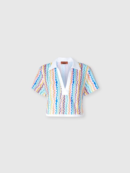 Top a maniche corte con scollo a V, Multicolore  - MC25SK04BJ00OOSM9QJ