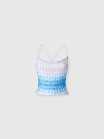 Top mit Foulard-Design, Blau & Rosa   - MC25SK05BR0131S72L3