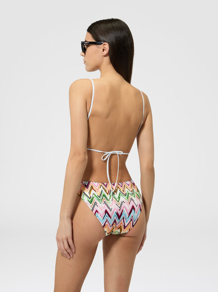 Maillot une pi&egrave;ce en viscose stretch &agrave; motif dentelle et zigzag, Multicolore  - MC25SP01BJ00QLSM9Z9