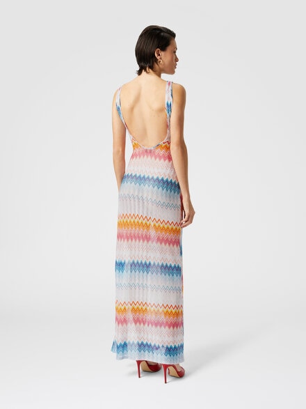 Long cover-up in viscose zig zag lamé, Multicoloured  - MC25SQ03BR00ZYSM9MW