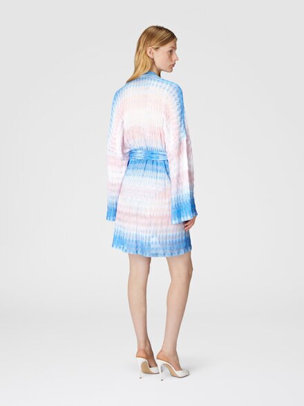 Short sleeve cover-up, Blue & Pink   - MC25SQ09BR0131S72L3