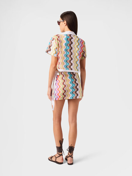 Mini-jupe par&eacute;o en &eacute;ponge imprim&eacute;e, Multicolore  - MC26SH03BJ00QVSMSNZ