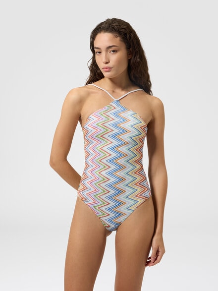 Costume intero con scollatura all'americana, Multicolore  - MC26SP05BR0161SMSP2