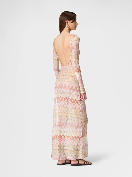 Cubreba&ntilde;ador largo de encaje flammeado, Rosa & Dorado - MC26SQ0ABR015FS2099