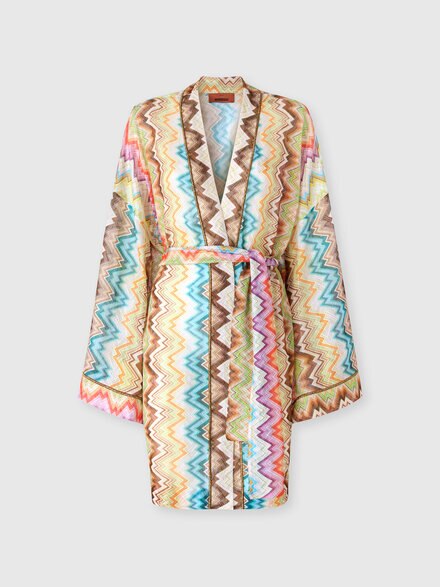Cover-up with adjustable belt and zig zag print, Multicoloured  - MC26SQ0CBR015HSMSNZ