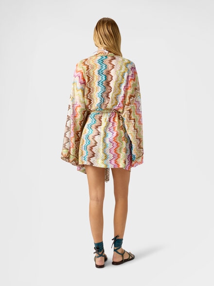 Cover-up with adjustable belt and zig zag print, Multicoloured  - MC26SQ0CBR015HSMSNZ