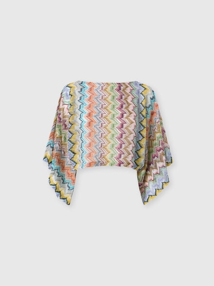 Top copricostume in viscosa lam&eacute; con maniche a pipistrello, Multicolore  - MC26WK00BR015YSMSOR
