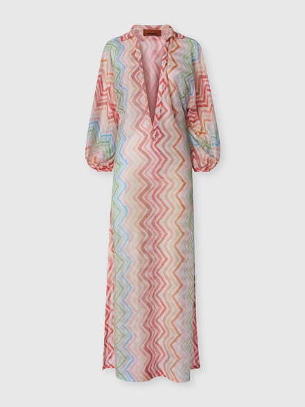 Copricostume long imprim&eacute; zig zag, Rose  - MC26WQ00BR016ES30GI