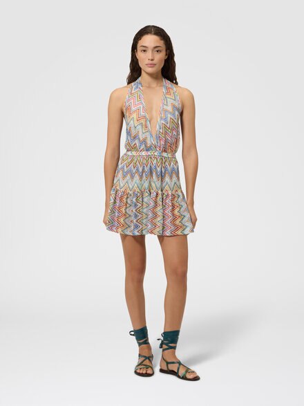 Mini-abito copricostume in tulle zig zag, Multicolore  - MC26WQ02BR0161SMSP2
