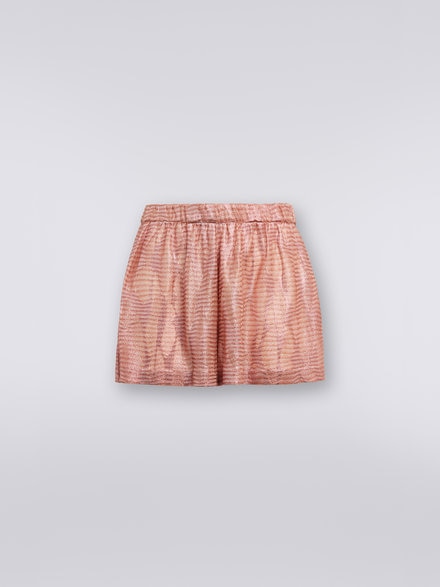 Jacquard viscose knit shorts, Pink - MS23WI00BT006OS30CH