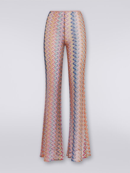 Flared trousers with lurex, Multicoloured  - MS24SI00BR00XHSM9D8