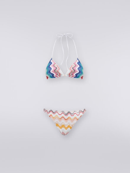Wave motif bikini with lurex, Multicoloured  - MS24SP08BR00TGSM99H
