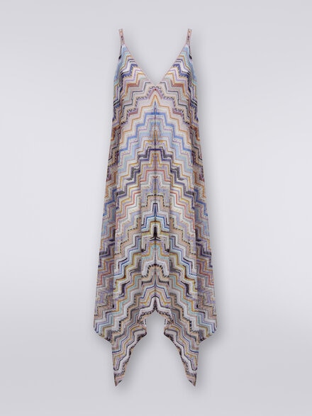 Caftan long en crochet à zig zag avec lurex, Multicolore  - MS24SQ0DBR00TISM99J