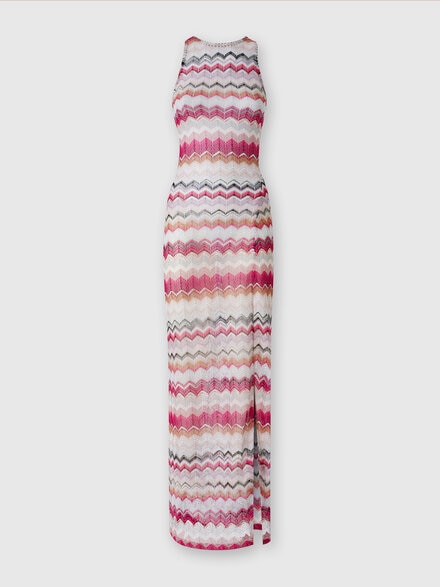 Abito copricostume lungo in crochet con lurex, Multicolore  - MS24SQ1MBT006VS30CV