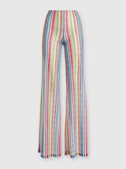 Low-waisted cover-up trousers with zig zag print, Multicoloured  - MS24WI00BR00Z4SM9HA