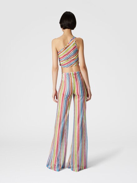 Pantalón de cintura baja con estampado en zigzag, Multicolor  - MS24WI00BR00Z4SM9HA