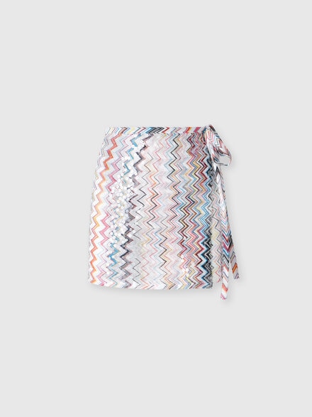 Mini falda pareo en mezcla de viscosa, Multicolor  - MS25SH0GBR012VSM9QG