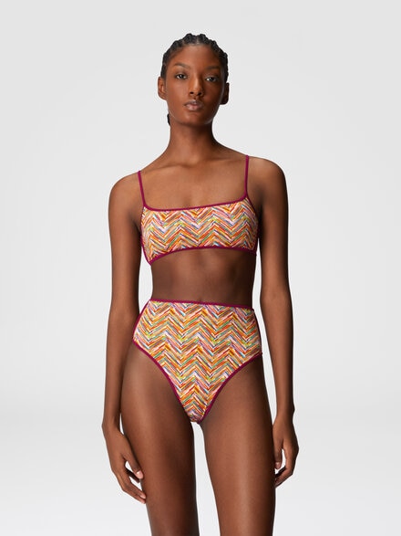 Reversible bikini with print and high bottom, Multicoloured  - MS25SP03BJ00LHSM9MZ
