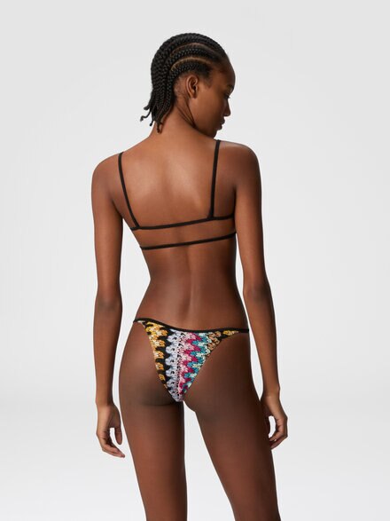 Bikini bandeau de encaje de viscosa lamé, Multicolor  - MS25SP0FBR0000S91NA