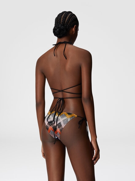 Bikini mit verstellbaren Bändern und Zickzack-Muster, Mehrfarbig  - MS25SP0HBR012SSM9QM
