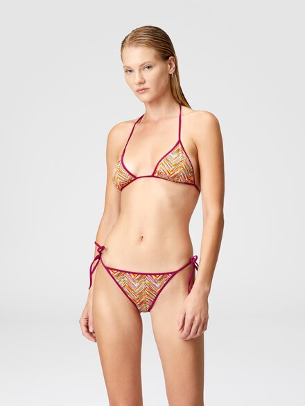 Reversible triangle bikini with print, Multicoloured  - MS25SP0IBJ00LHSM9MZ