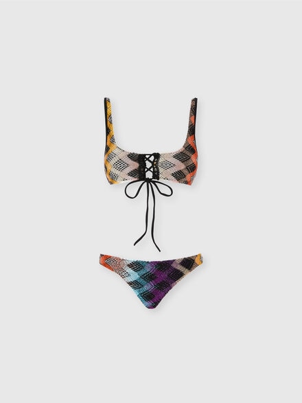 Brasserie-Bikini mit Front-Schnürung, Mehrfarbig  - MS25SP0LBR012SSM9QM