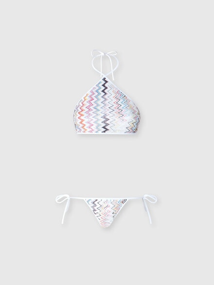 Bikini con scollo all’americana e paillettes, Multicolore  - MS25SP0QBR012VSM9QG