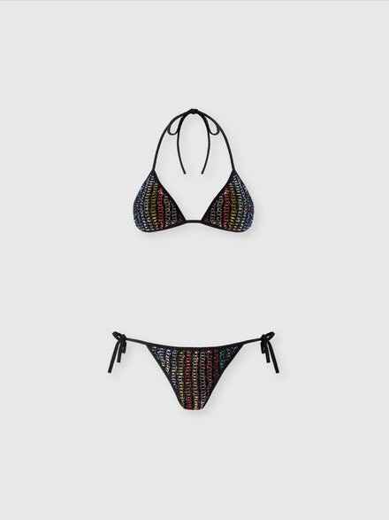 Classic mesh bikini with lamé and sequin details, Multicoloured  - MS25SP0ZBV00HDS91PF