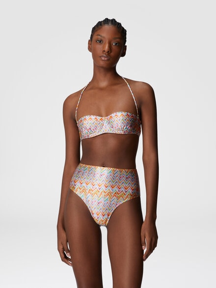 Bikini with high-waisted bottoms and zig zag pattern, Multicoloured  - MS25SP10BJ00ODSM9R0
