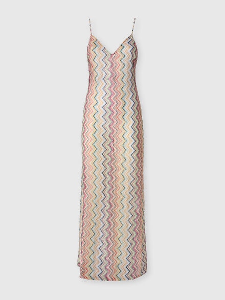 Cover-up largo con tirantes finos, Multicolor  - MS25SQ1IBR015GSMSOK
