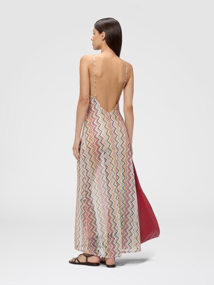 Cover-up largo con tirantes finos, Multicolor  - MS25SQ1IBR015GSMSOK