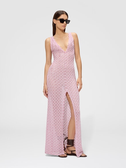 Long cover-up with open back, Pink  - MS25SQ1NBR012TS30GH