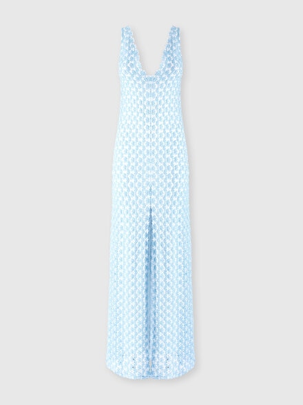Long cover-up with open back, Light Blue - MS25SQ1NBR012TS72L5
