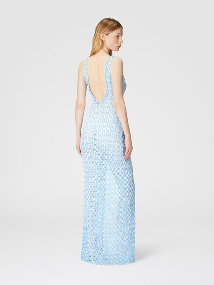 Long cover-up with open back, Light Blue - MS25SQ1NBR012TS72L5