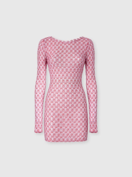 Short lace long sleeve cover-up, Red  - MS25SQ1OBR012TS416Y