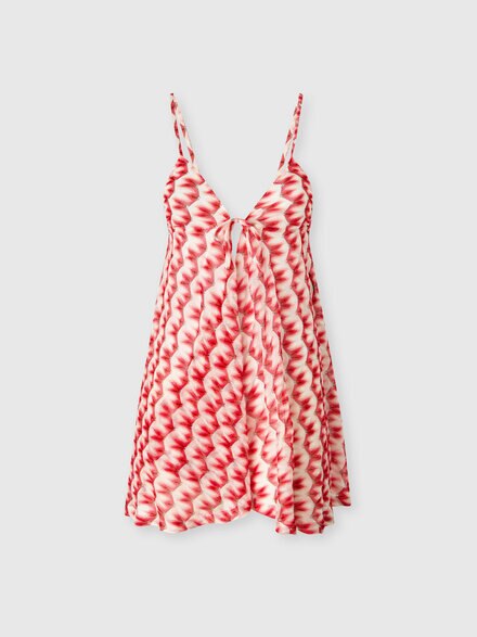 Cover-up jumpsuit in viscose with floral pattern, Multicoloured  - MS26SG00BR014IS4182