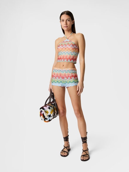 フローラル柄のビスコースショートパンツ, マルチカラー  - MS26SI00BR014ISMSMS