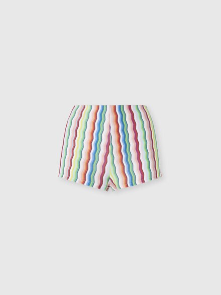 Terry cloth hot pants with zigzag print, Multicoloured  - MS26SI04BJ00Q1SM9Z8