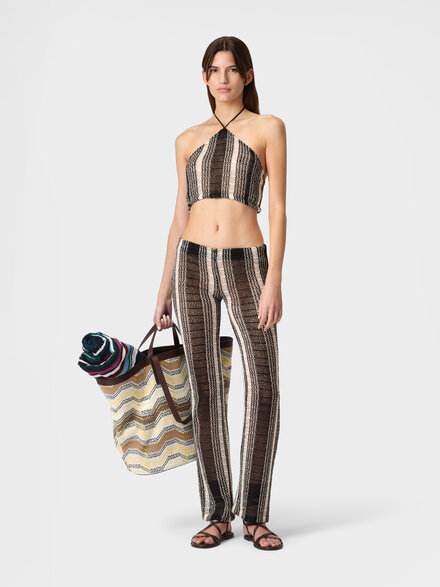 Long mesh trousers, Black & White - MS26SI06BV00J7S91SR